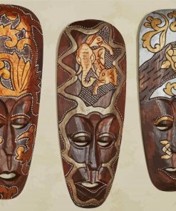 African Wood Masks Diamond Painting