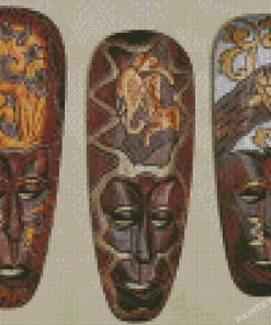 African Wood Masks Diamond Painting