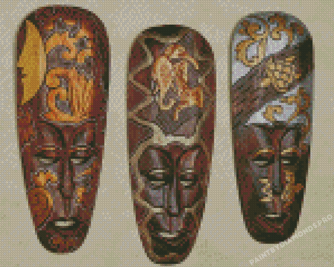 African Wood Masks Diamond Painting