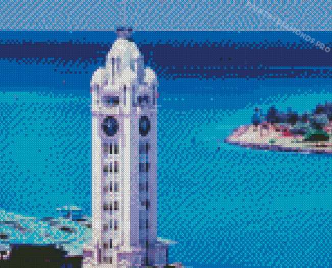 Aloha Tower Lighthouse Diamond Painting