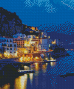 Amalfi Coast At Night Diamond Paintings