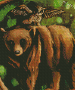 Bear And Owl Diamond Paintings