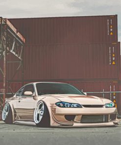 Beige Silvia S15 Car Diamond Paintings