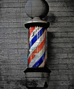 Black And White Barbershop Pole Diamond Paintings