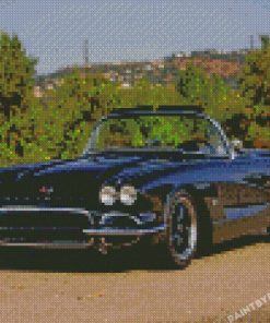 Black Corvette Diamond Paintings