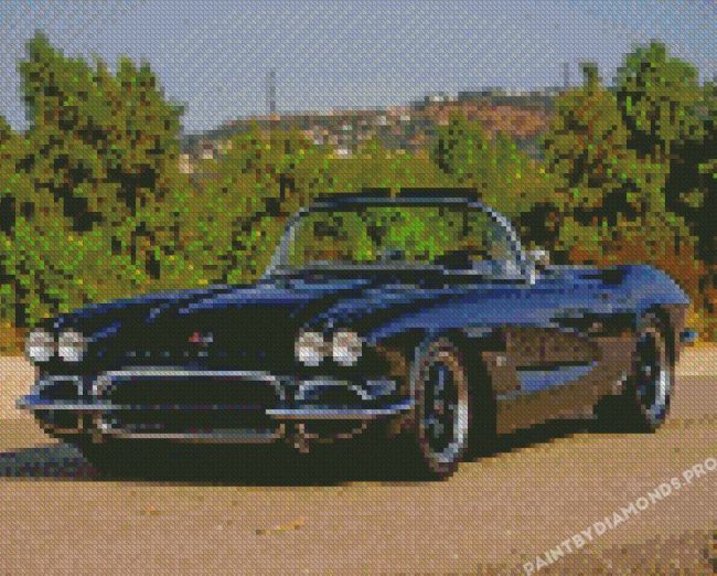 Black Corvette Diamond Paintings