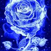 Blue Glowing Rose Diamond Painting