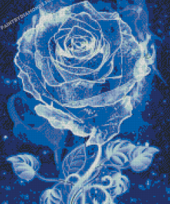 Blue Glowing Rose Diamond Painting