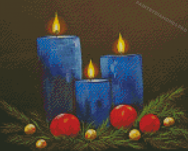 Christmas Candles Art Diamond Paintings