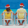 Christmas Couple At The Beach Diamond Painting