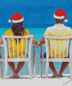 Christmas Couple At The Beach Diamond Painting