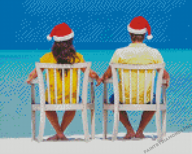 Christmas Couple At The Beach Diamond Painting