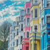 Colorful Buildings Notting Hill Diamond Paintings