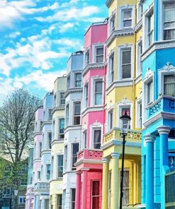 Colorful Buildings Notting Hill Diamond Paintings