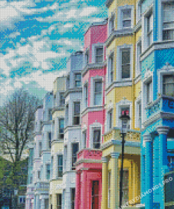 Colorful Buildings Notting Hill Diamond Paintings