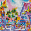 Colorful Fort Myers Beach Town Diamond Painting