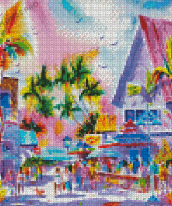 Colorful Fort Myers Beach Town Diamond Painting