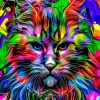 Colorful Psychedelic Cat Diamond Paintings