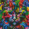 Colorful Psychedelic Cat Diamond Paintings