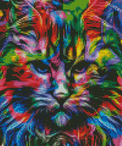 Colorful Psychedelic Cat Diamond Paintings