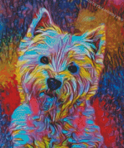 Colorful Westie Puppy Diamond Paintings