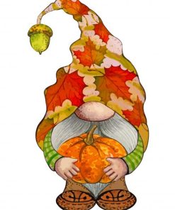 Fall Gnome Holding Pumpkin Diamond Paintings