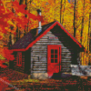 Fall Cottage In The Wood Diamond Paintings