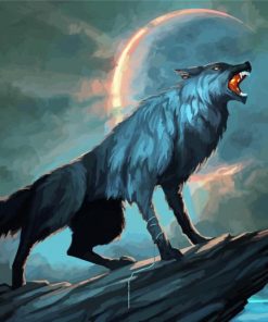 Fenris Wolf At Night Art Diamond Paintings