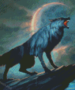 Fenris Wolf At Night Art Diamond Paintings