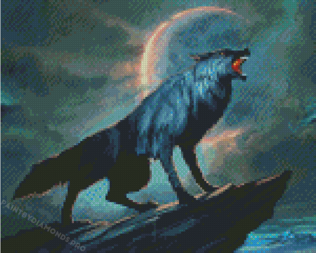 Fenris Wolf At Night Art Diamond Paintings