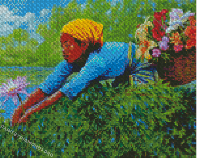 Flower Picking Diamond Paintings