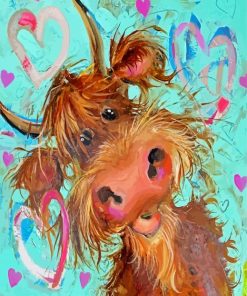 Fluffy Baby Brown Cow Diamond Paintings