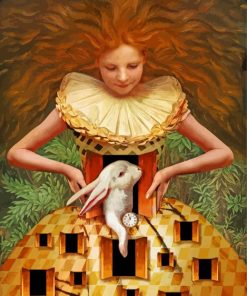 Girl And Rabbit Diamond Paintings