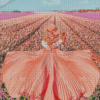 Girl In Flowers Field Diamond Painting