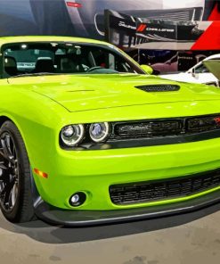 Green Dodge Challenger Diamond Paintings