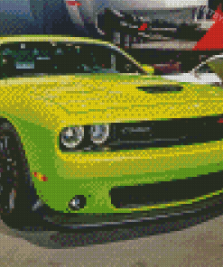 Green Dodge Challenger Diamond Paintings