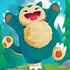 Happy Snorlax Pokemon Diamond Paintings