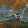 Heron Bird Flying Diamond Paintings