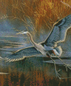 Heron Bird Flying Diamond Paintings