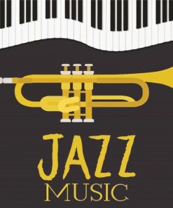 Jazz Piano And Saxophone Poster Diamond Paintings