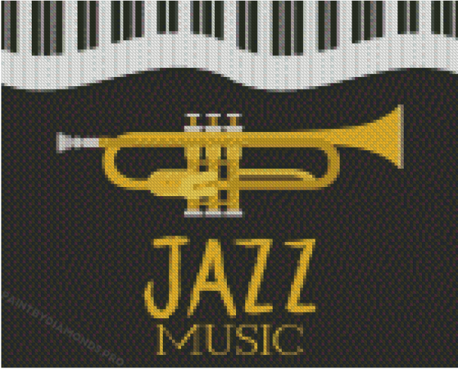 Jazz Piano And Saxophone Poster Diamond Paintings