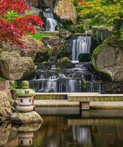 Kyoto Garden Waterfall Diamond Paintings