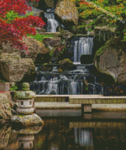 Kyoto Garden Waterfall Diamond Paintings