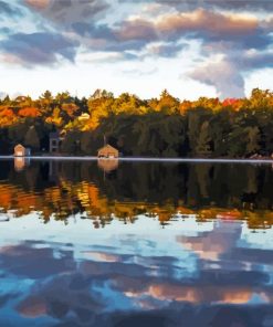 Lake Joseph Water Reflection Diamond Painting