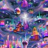 Magical Space City Diamond Paintings