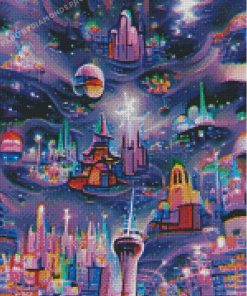 Magical Space City Diamond Paintings