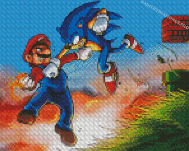 Mario And Sonic Diamond Paintings