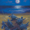 Moonlight Baby Turtles Diamond Paintings