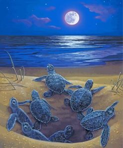 Moonlight Baby Turtles Diamond Paintings