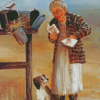 Old Woman And Dog Diamond Paintings